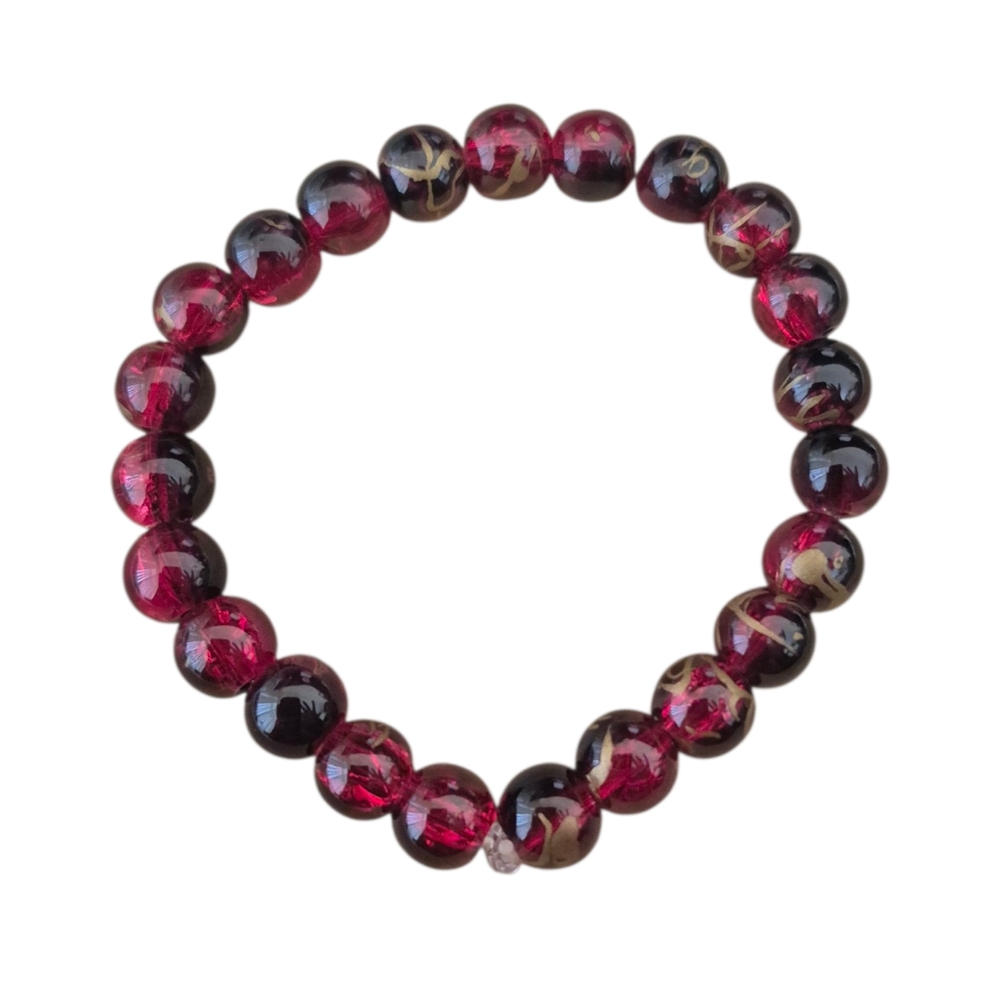 Elegant Red Beaded Bracelet